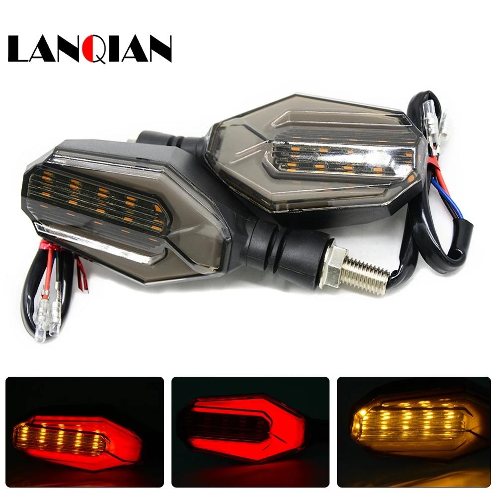 

12V Motorcycle LED Turn Signal Light Indicator Dual Color Blue&Amber Blinker Light For Yamaha MT-01 MT-02 MT-03 YZF R1 R3 R6