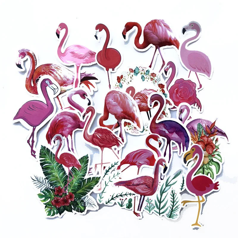 18 PCS Flamingo Sticker Graffiti Travel Funny JDM Stickers for DIY Sticker on Suitcase Luggage Laptop Bicycle Skateboard Car