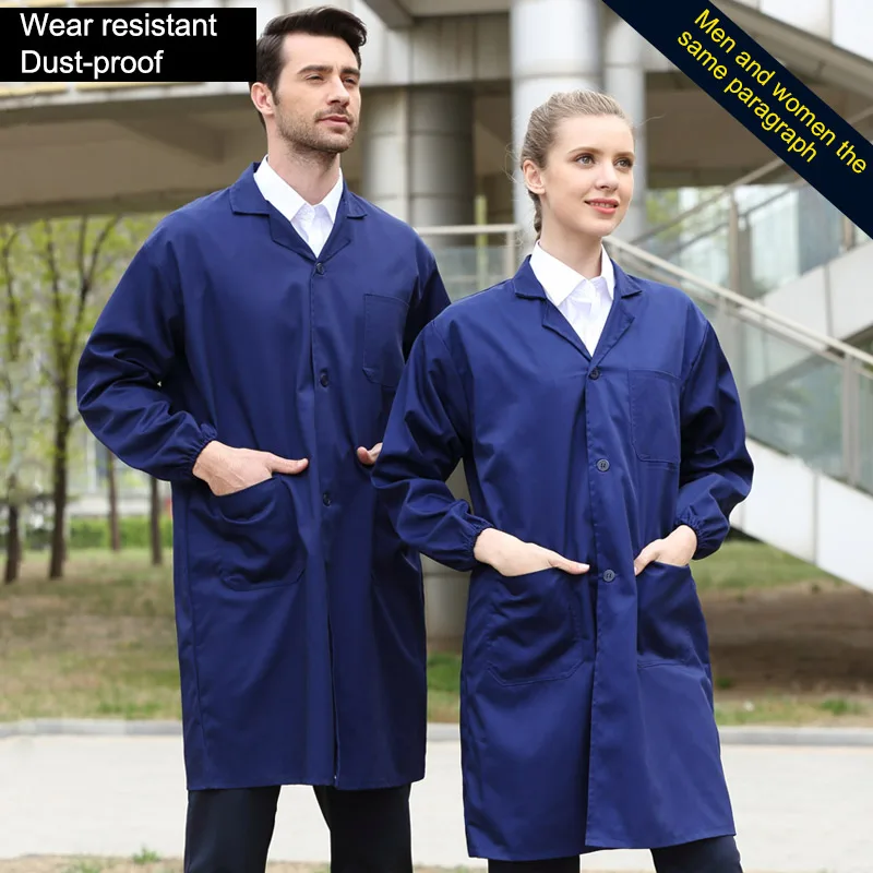 Мужская и Женская рабочая одежда, Пыленепроницаемая, склад, лабораторная рабочая одежда, унисекс, мастерская, износостойкая защитная одежда - Цвет: Dark blue