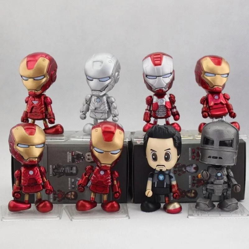 

8 sets of Marvel Avengers HT cosbaby Iron Man3 Iron Man 3 MK1-7 All 8 characters action collection model children birthday gift