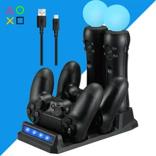 PS4 Slim Pro& PS VR контроллер движения зарядное устройство подставка светодиодный геймпад зарядная док-станция для sony Playstation 4 PSVR аксессуары