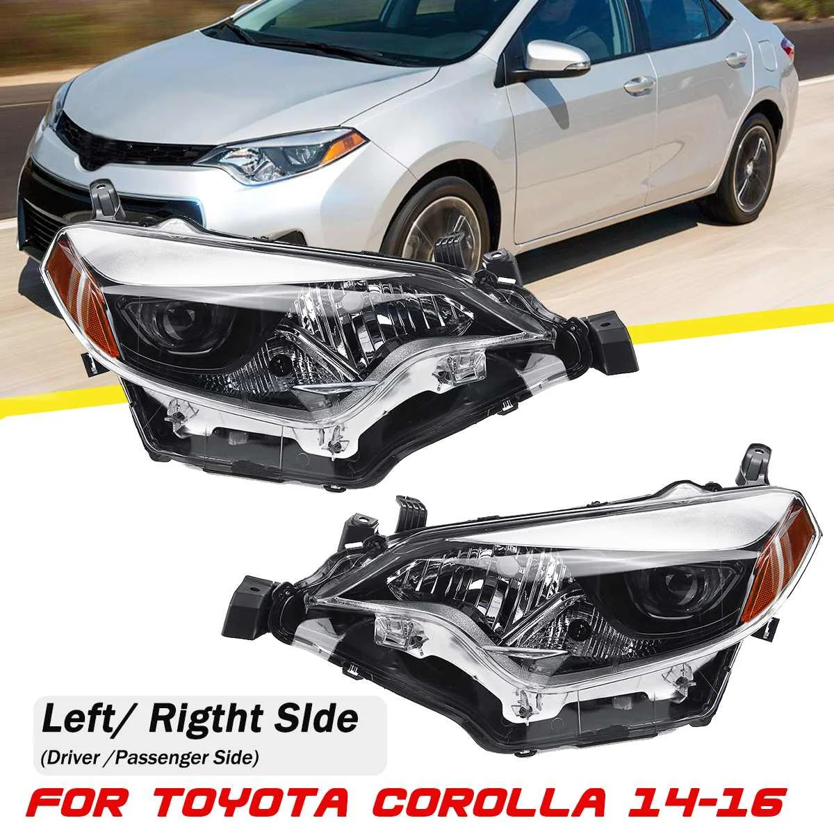 

RH Car Front Headlight Head Light Lamp Case Cover Body Housing Shell Left Right Without Light For Toyota Corolla 2014 2015 2016