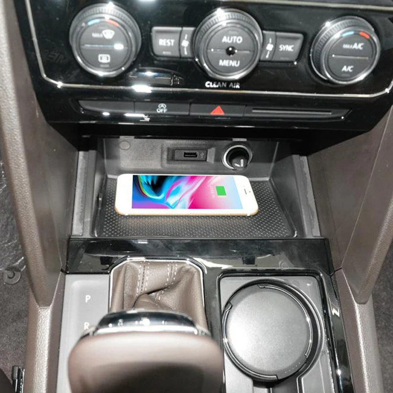 Для VW Tiguan Allspace Tharu 2017 2018 2019 QI Беспроводное зарядное устройство для телефона