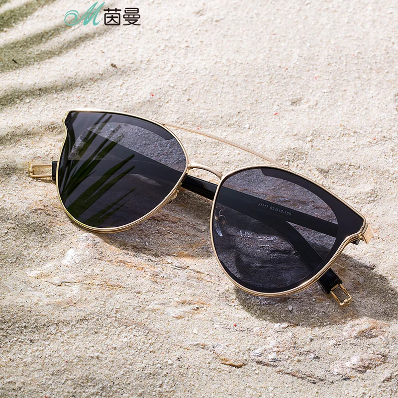 INMAN 2019 New Arrival Metal Frame Polarized  Women Cool Sun glasses All Matched Transparent Lens Sunglasses