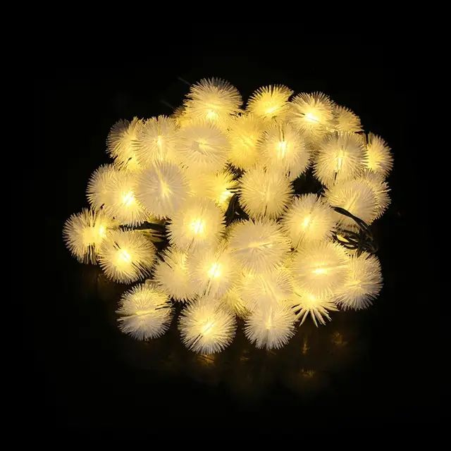 20 LEDs Solar Power Fairy String Lights Hair Ball Decorative Garden Outdoor Lighting Festival Party Home Illumination Decor PO3
