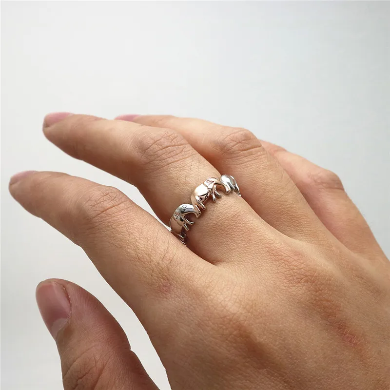 GS 2018 Pure Copper Antique Gold Sliver Lucky 3d Lovely Elephant Men Ring Romantic Rings For Man/Woman Lover Jewelry Anillos R4