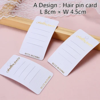 

50pcs/lots White Paper Plastic Cardboard Hairpin/Hair Rope/Handmade Jewelry Packaging Display Holder Cards Factory Supplier Yiwu