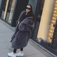 Plus Size Faux Fur Coat Woman With Hood Black Long Faux Fur Jacket Women Winter Coat Oversized Hoodie Zipper 2019 Plus Size Faux Fur Coat Woman With Hood Black Long Faux Fur Jacket Women Winter Coat Oversized Hoodie Zipper 2019