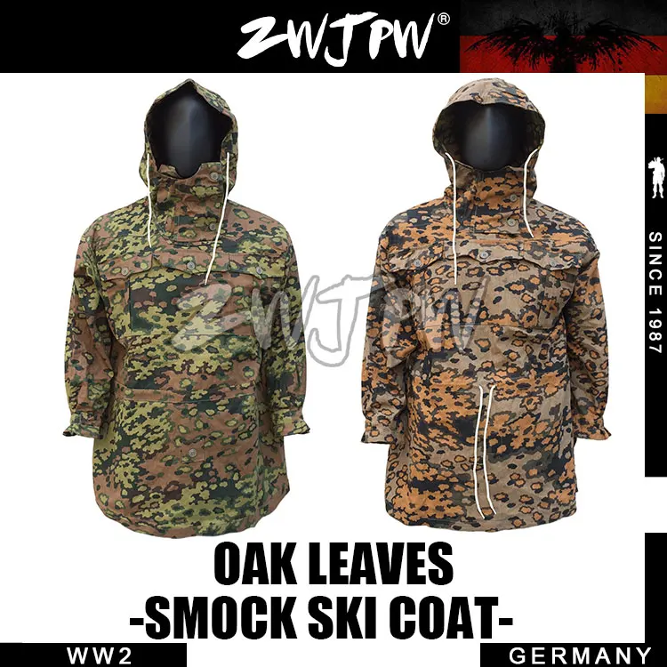 HIGH-END ENGRAVED WW2 MILITARY ARMY OAK LEAVES REVERSIBLE SMOCK SKI COAT DE/505136 photo