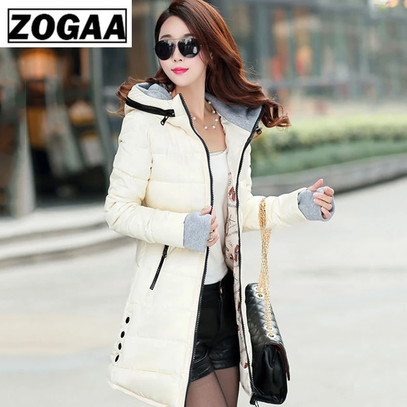 2019 Women Winter Hooded Warm Coat Plus Size Candy Color Cotton Padded Jacket Female Long Parka Womens Wadded Jaqueta 1PC