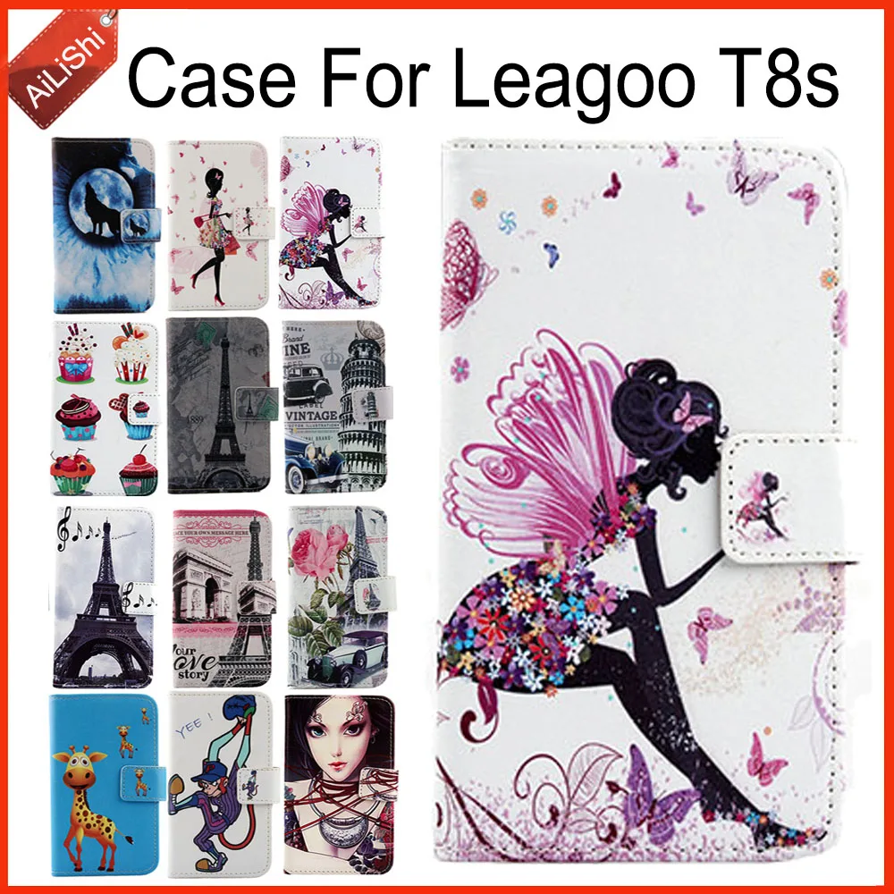

AiLiShi Case For Leagoo T8s Luxury Flip PU Painted Leather Case T8s Leagoo Exclusive 100% Special Phone Cover Skin+Tracking