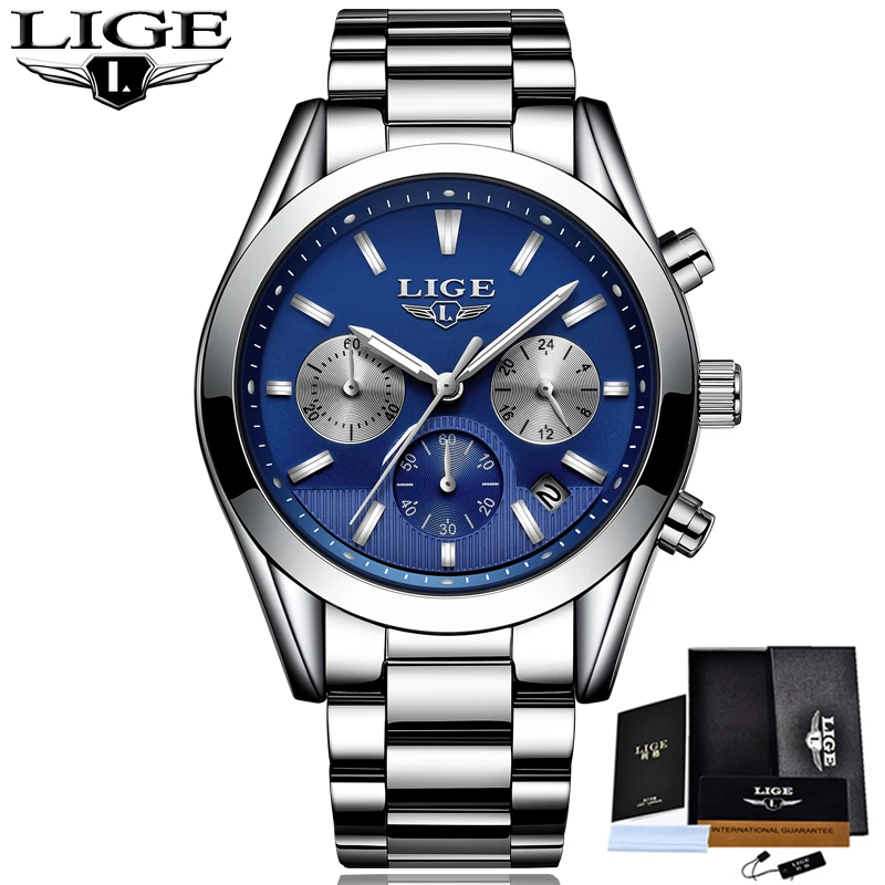 Regolio masculino LIGE мужские часы Топ люксовый бренд военные спортивные кварцевые