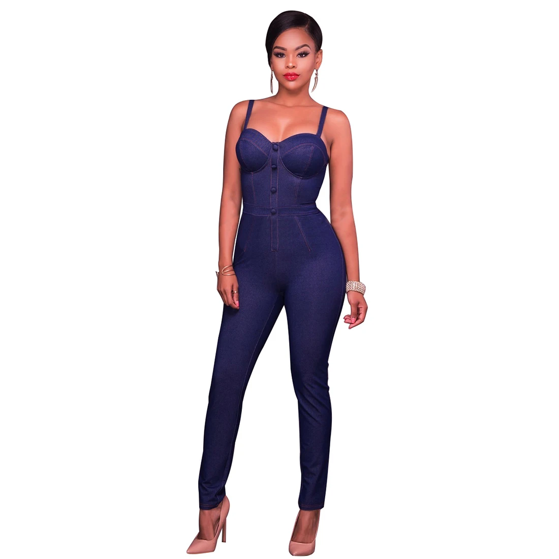 YJSFG HOUSE Vintage Denim Jumpsuit Women Camisole Elegant Sexy Backless