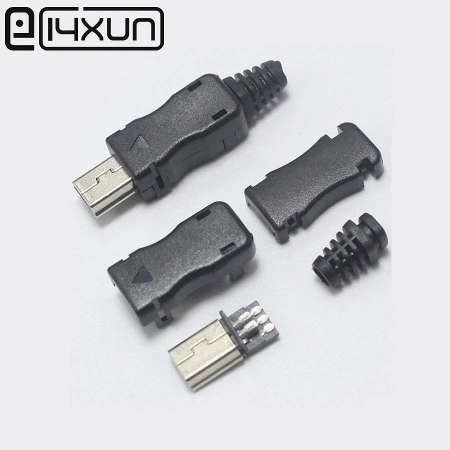 EClyxun 10 шт. DIY OTG Mini USB 5pin штекер Коннектор Т порт черный пластик крышка припоя 4 в 1|cover
