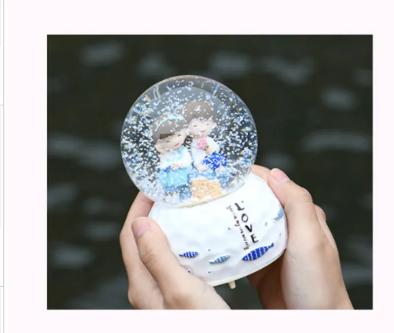 Рождественская Музыкальная шкатулка Хрустальный шар со светом DIY игрушка девушка Рождество Новый год подарки на день рождения
