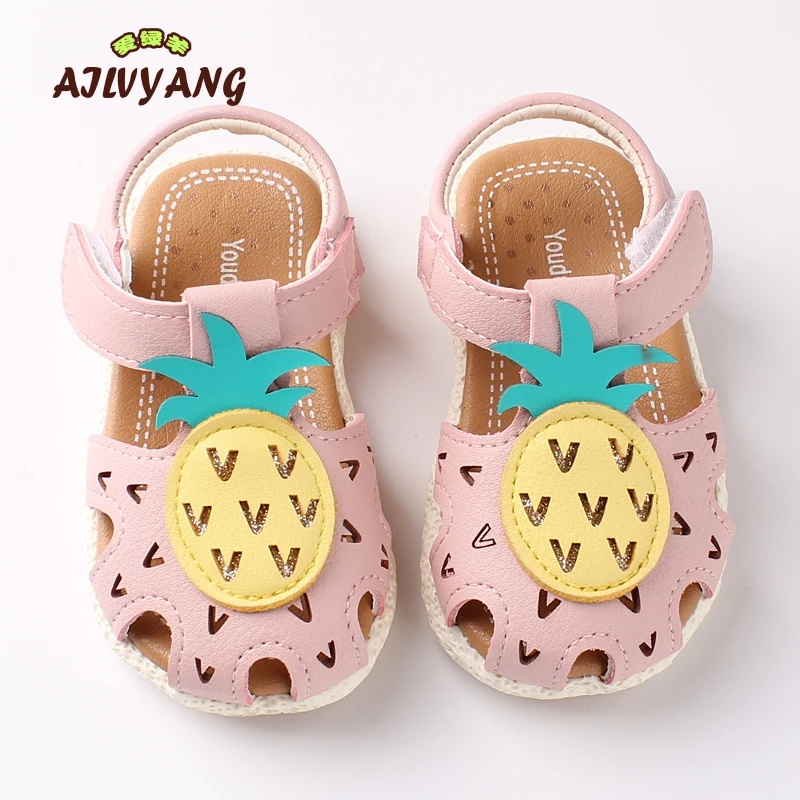 

Summer Girls Toddler Sandals New Korean Baby Children's Shoes Soft Bottom Beach Boys Cartoon Hollow Sandals Size 15-25
