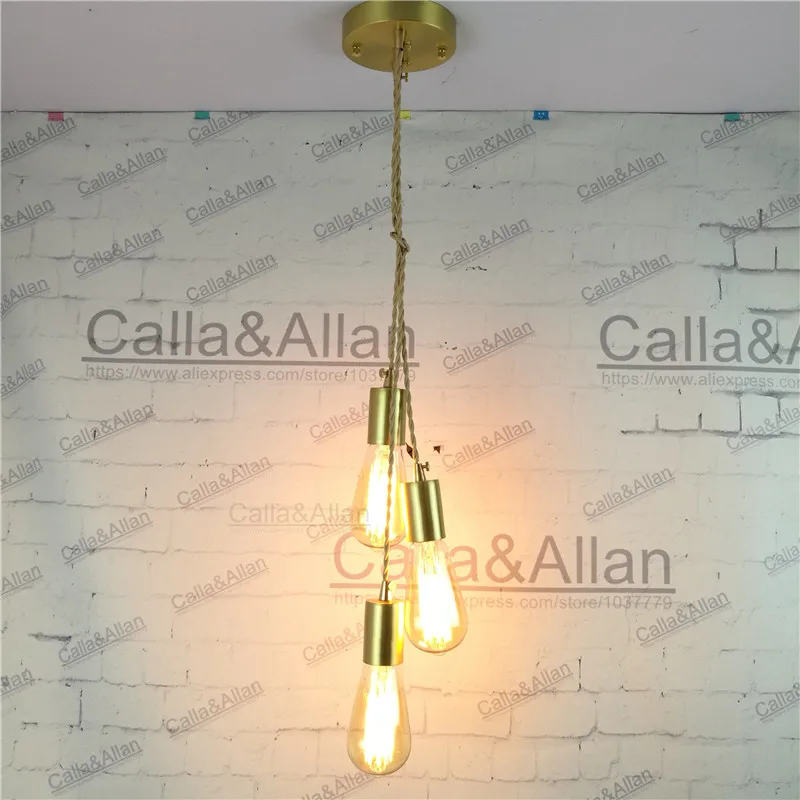 Латунный подвесной светильник E27 сделай сам лампа Эдисона 40 Вт винтажный из