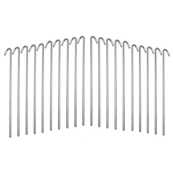 

20pc Galvanized Steel Tent Pegs Garden StakesHeavy Duty Rust Free