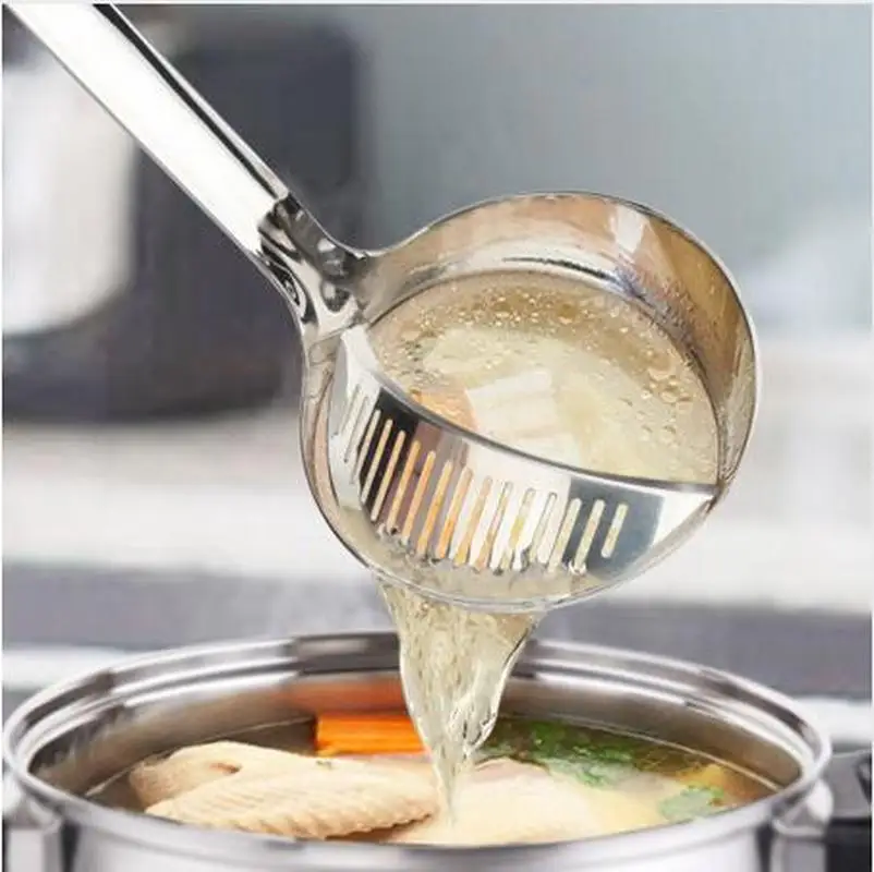 2018 длинная ручка Hot Pot дуршлаг суповая из нержавеющей стали ложка с фильтр совок