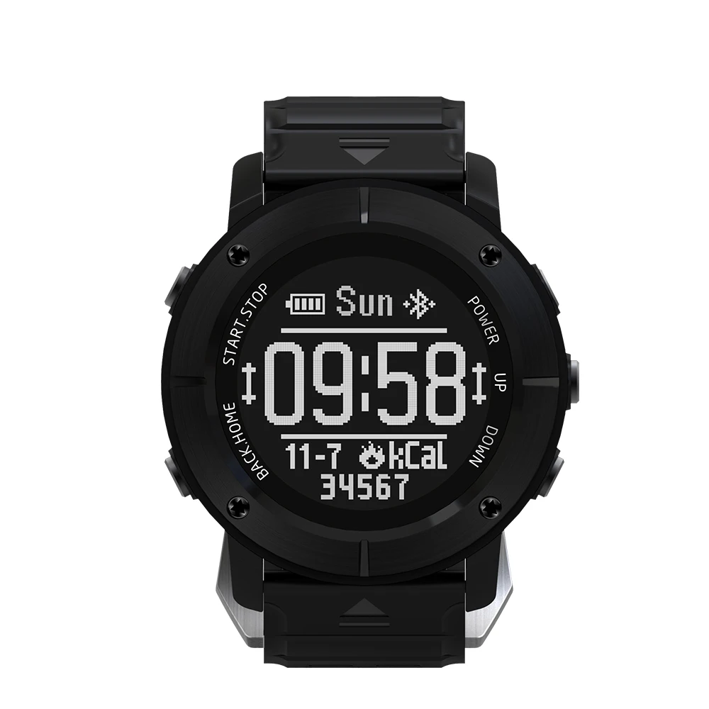 Time owner UW80C gps Смарт часы трекер сердечного ритма Мульти спортивный режим гольф gps возврат круиз SOS наручные часы-Компас водонепроницаемый - Цвет: Черный