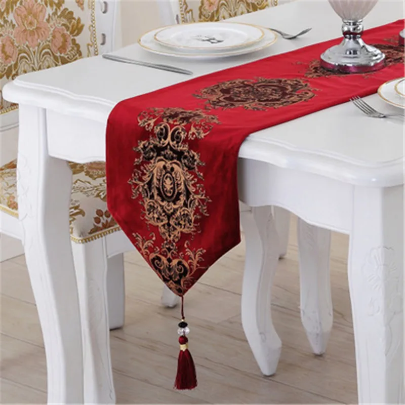 SBB European luxury Jewel velvet Table Runners High-end bronzing Fashion simple modern West tea table flag back Non-slip Linen SBB European luxury Jewel velvet Table Runners High-end bronzing Fashion simple modern West tea table flag back Non-slip Linen