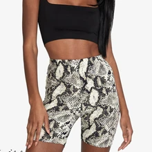 Женские спортивные шорты для фитнеса высокая эластичность колена длина шорты Высокая талия леопардовый принт Тренажерный зал Активные короткие брюки для верховой езды