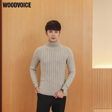 Woodoice, брендовая одежда, мужские свитера с высоким воротом, мужские пуловеры, тонкие мужские вязаные свитера, верхняя одежда, повседневные длинные свитера