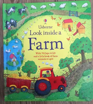 

Britain English 3D Usborne Look inside a Farm picture book Education for Children With 70 flaps to lift hard cover