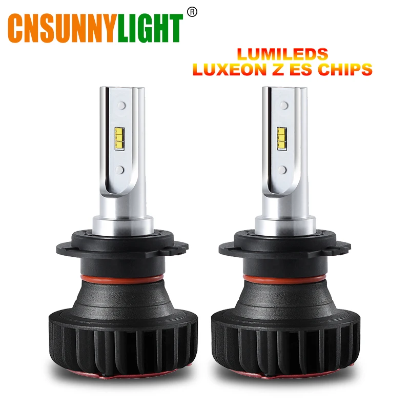 CNSUNNYLIGHT Mini LED H11 H7 H1 with Lumileds Led Car Headlight H4 Bulbs 12000LM 72W set