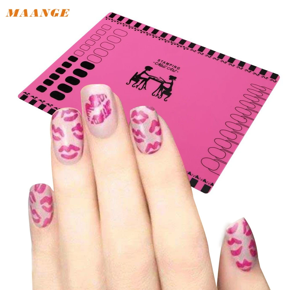 Silicone Workspace Stamping Plate Washable Mat Table Transfer Tools For Nail Art G6830