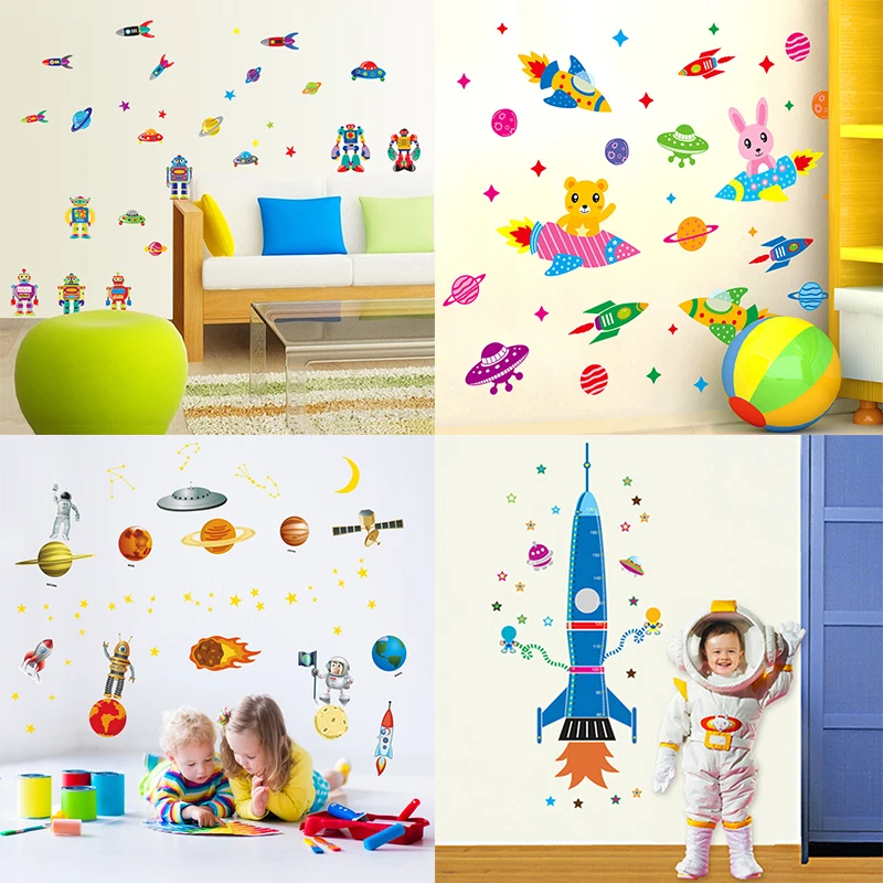 

Zs Sticker Rocket Wall Stickers Children Room Home Decor Space Rocket Vinyl Kids Room Decal Baby Room Nursery Decor