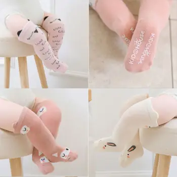 

Cute Cotton Baby Socks with Ears Anti-Slip Infant Knee High Socks Newborn