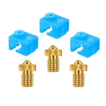 

New 3D Printer Heater Block Silicone Cover Thermal Protection Silicon Socks for V6 HotEnd and E3D 0.4mm Extruder Nozzle 3 Pack