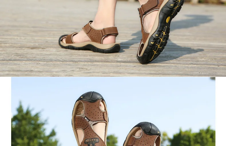 Sanzoog/мужские сандалии; уличная летняя модная дышащая удобная обувь для пляжа; обувь с закрытым носком для походов; размер 46