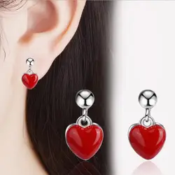 Новое поступление красивый корейский стиль 925 стерлингового серебра ювелирные изделия простой красный сладкий Любовь Темперамент Подарок
