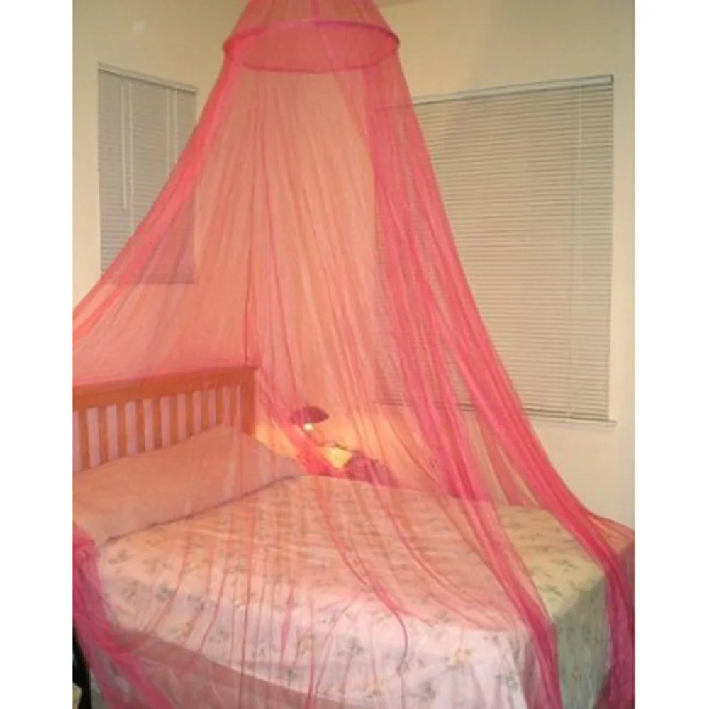 Hot New Pink Elegant Round Lace Mosquito Polyester Bed Canopies Lace Mosquito Polyester Bed Canopies