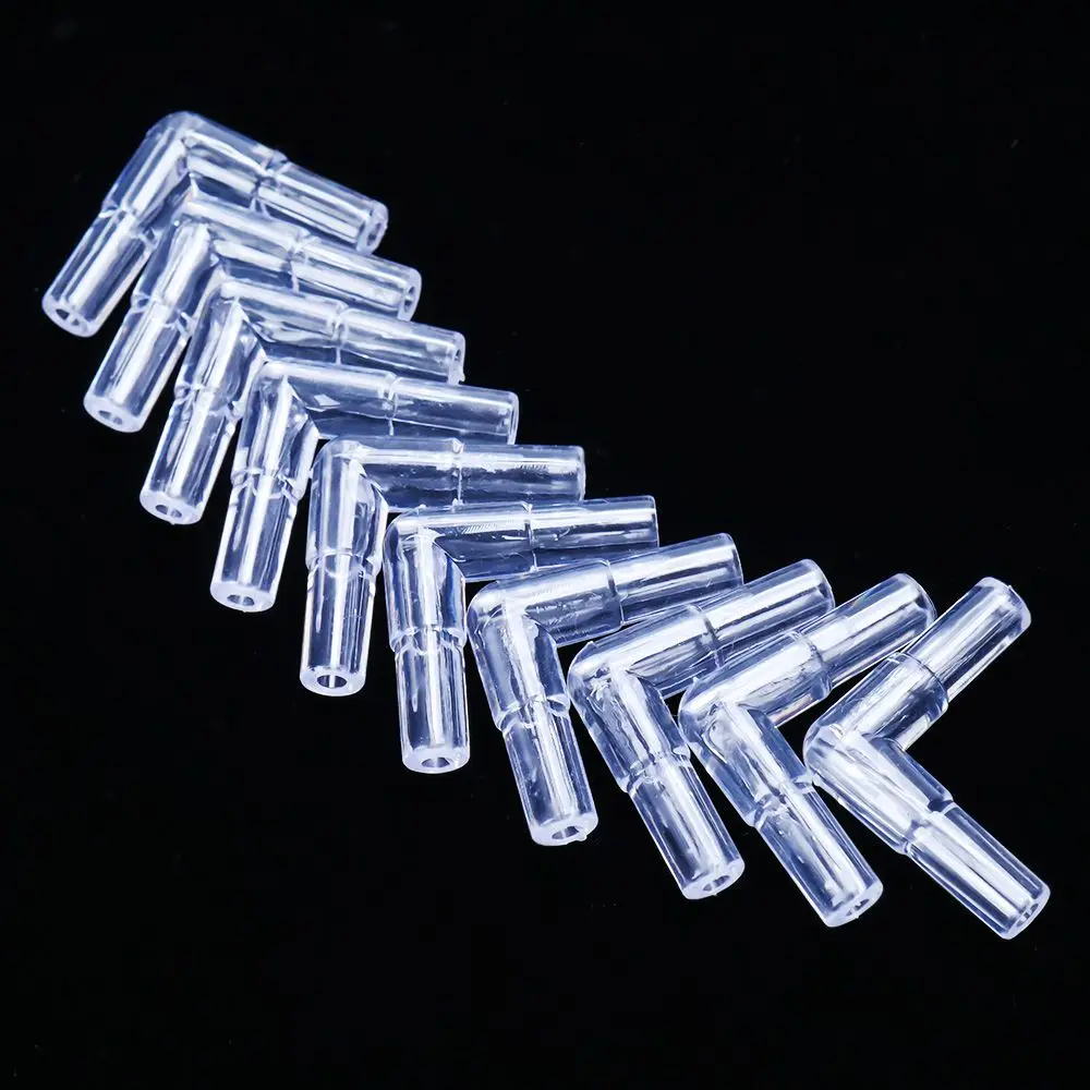 10x Clear Elbow Connector Plastic Fish Tank Aquarium Air Line Tubing