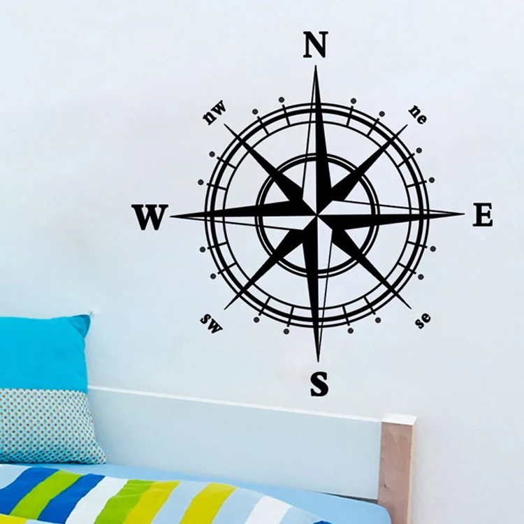 57*57cm Compass Wall Decal Nautical Wall Sticker Removable Home Decors