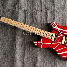 Наивысшего качества QShelly пользовательский черный/белый ремешок линии EVH Гитары Вольфганг тремоло Floyd Rose 6 струны магазин гитар