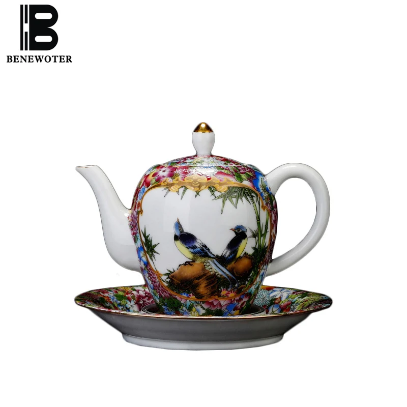 250cc Creative Hand Painted Flower Bird Pattern Teapot Home Kung Fu Tea Set Drinkware Puer Tieguanyin Kettles Sent Friends | Дом и сад