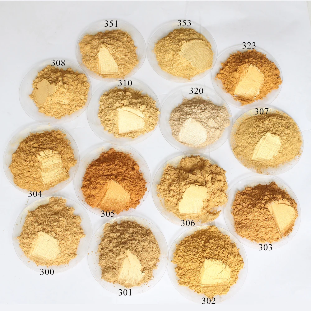 

50g Gold Powder Mineral Mica Powder in DIY Soap Craft Painting Motorcycle Cosmetic Dye Acrylic Paint Gold Pigment Powder Coating
