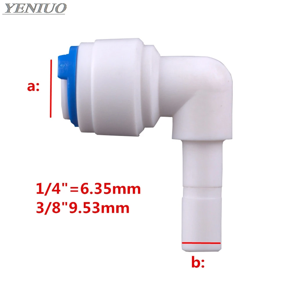 RO пластиковая трубка для воды фитинг локоть 1/" 3/8" шланг Подключение к 1/" 3/8" трубы обратного осмоса аквариумная система быстрое соединение