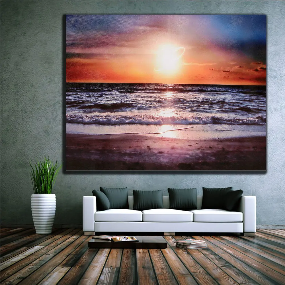 Картина на холсте Sunsets Настенная картина с природным морским пейзажем