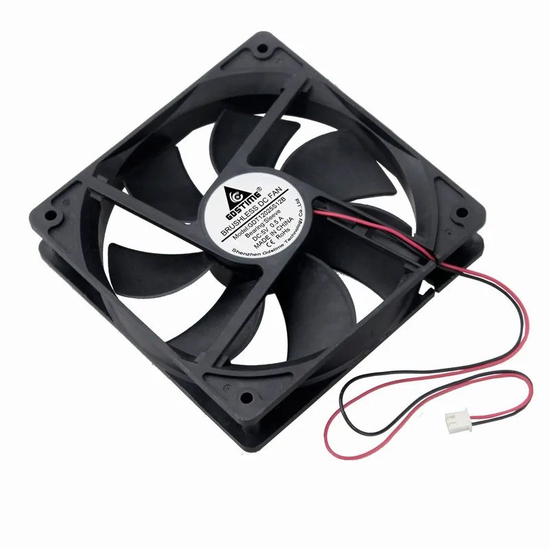 Gdstime 10 шт. 12 см кулер постоянного тока 5 в с высоким потоком воздуха 120x120x25 мм 12025