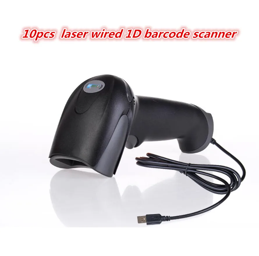 

10pcs laser wired barcode scanner bar code reader handheld barcode scanner usb scanner USB Cable for Supermarket and POS System