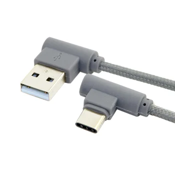 

Xiwai 10pcs/lot USB-C 3.1 Type-C to Left Angled 90 Degree USB 2.0 Data Cable with Sleeve for Tablet & Mobile Phone