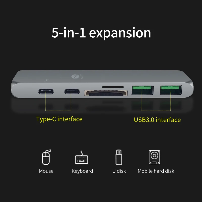 Сдвоенный usb C концентратор к HDMI адаптер 4 K Thunderbolt 3 USB type с TF SD слот PD для MacBook Pro 2017