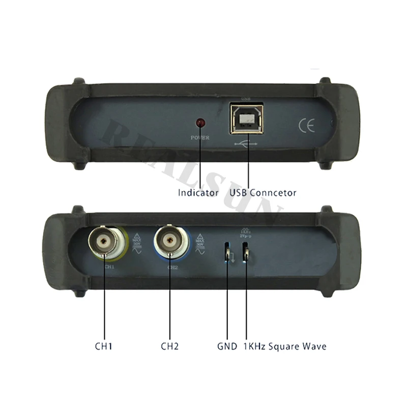 ISDS210A на основе ПК USB портативный цифровой осциллограф 2 канала 40 м 100 мс/с анализатор БПФ