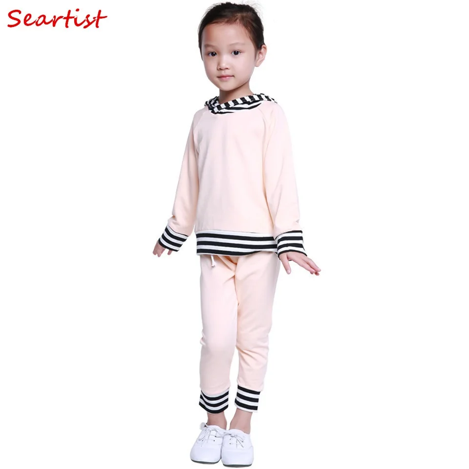 

Baby Boys Girls Autumn Clothing Set Kids 2Pcs Plain Color Suit Hoodies+Pants Children Fashion Sweatshirt Set 25C