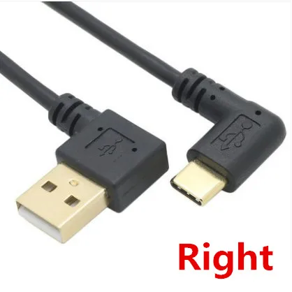 USB 2,0 A мужской 90 градусов вверх вниз угловой левосторонний правосторонний разъем локоть к USB 3,1 type C Локоть Мужской конвертер синхронизации данных зарядный кабель 20 см - Цвет: Синий